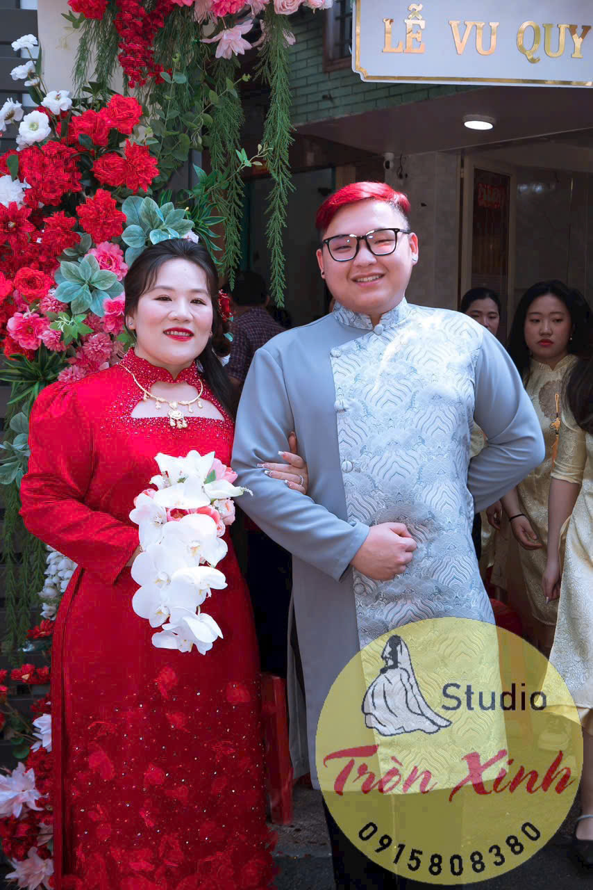 Cho thuê áo dài cưới bigsize tròn xinh tôn dáng dễ mặc giá siu mê